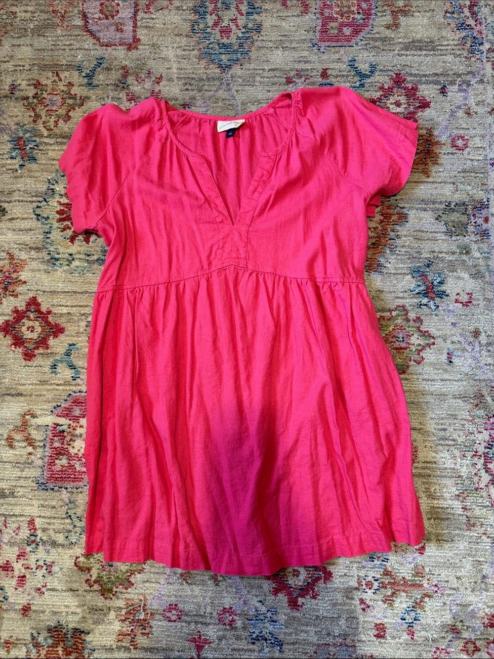 Universal Thread Hot Pink V-Neck Short Sleeve Tunic